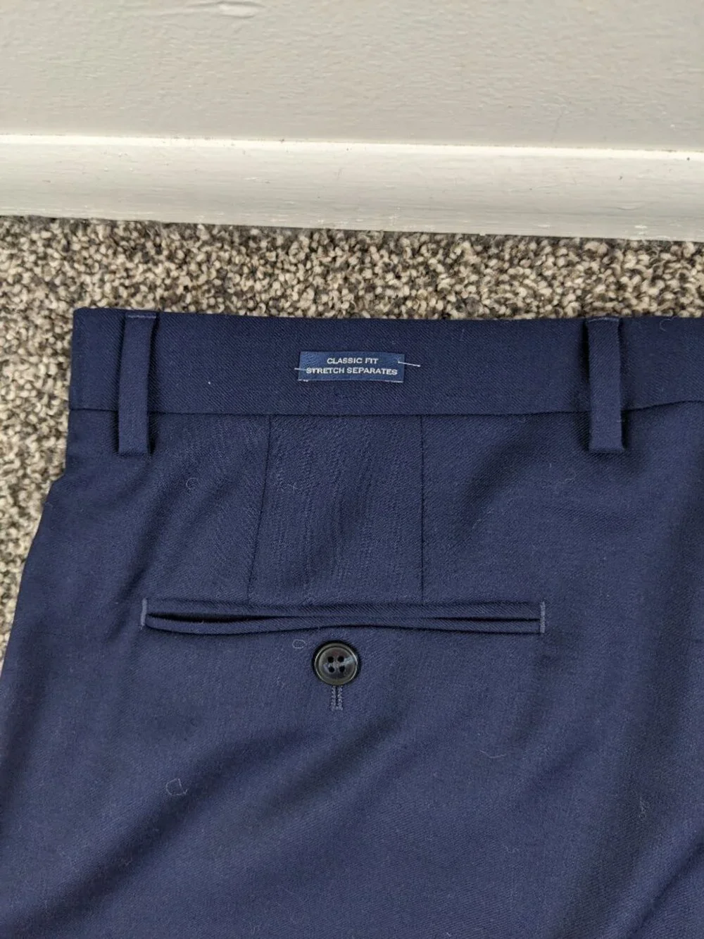 NWT Joseph Abboud 44S Suit Wool Blend Stretch Navy Blue 38x30 Classic Fit